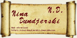 Nina Dunđerski vizit kartica
